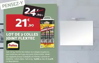 Bricomarché PATTEX Lot de 3 colles joint flextec offre