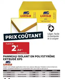 Bricomarché URSA Panneau isolant en polystyréne extrudé xps offre