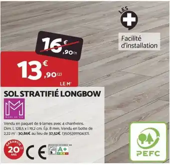 Bricomarché Sol stratifié longbow offre