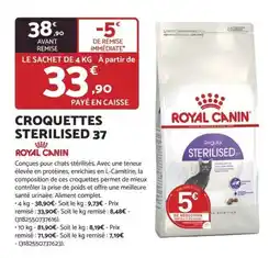 Bricomarché ROYAL CANIN Croquettes sterilised 37 offre