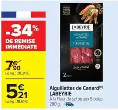 Carrefour Drive Labeyrie - aiguillettes de canard offre