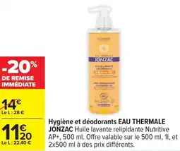 Carrefour Hygiène et déodorants eau thermale jonzac offre