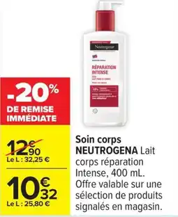 Carrefour Soin corps neutrogena offre