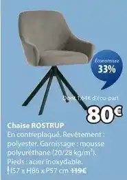 JYSK Chaise rostrup offre