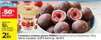 Carrefour Nestlé - framboises enrobées glacées chocolat au lait ou chocolat noir offre