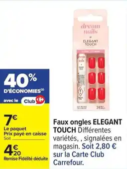 Carrefour Faux ongles elegant touch offre