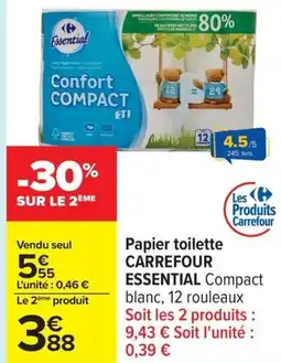 Carrefour Papier toilette carrefour essential offre