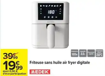 Carrefour Friteuse sans huile air fryer digitale offre