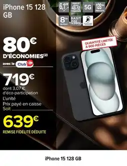 Carrefour Iphone 15 128 gb offre