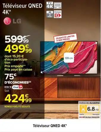 Carrefour Téléviseur qned 4k offre