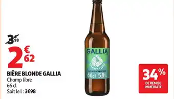 Auchan Bière blonde gallia offre