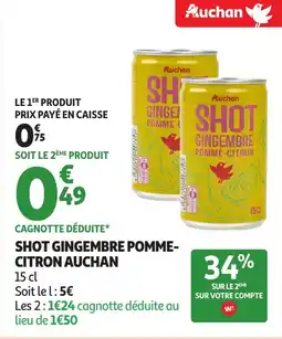 Auchan Shot gingembre pomme citron auchan offre
