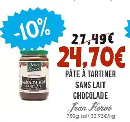 Naturalia Jean hervé pâte à tartiner sans lait chocolat offre