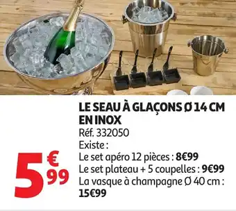 Auchan Le seau à glaçons 014 cm en inox offre