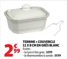Auchan Terrine couvercle 11x8 cm en grés blanc offre