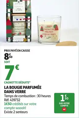 Auchan La bougie parfumée dans verre offre