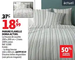 Auchan Parure flanelle doria actuel offre