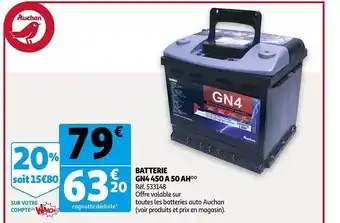Auchan Batterie Gn4 450 A 50 Ah offre