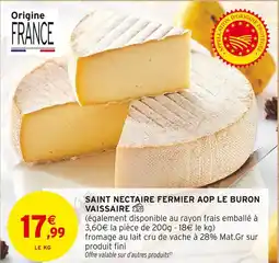 Intermarché Le buron vaissaire saint nectaire fermier aop offre