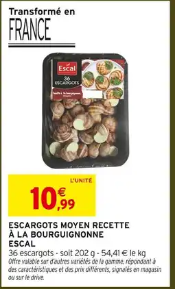 Intermarché Escal escargots moyen recette à la bourguignonne offre