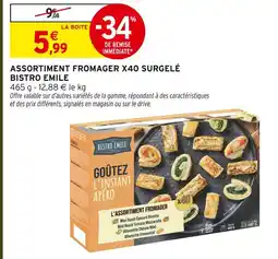 Intermarché Bistro emile assortiment fromager x40 surgelé offre