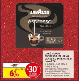 Intermarché Lavazza café moulu espresso italiano classico intensité 5 offre