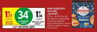 Intermarché Jacquet mini burgers nature offre