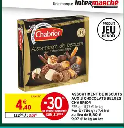 Intermarché Chabrior assortiment de biscuits aux 3 chocolats belges offre