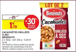 Intermarché Bénenuts cacahuètes grillées à sec offre