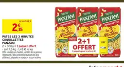 Intermarché Panzani pâtes les 3 minutes coquillettes offre