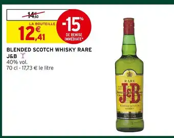 Intermarché J&b blended scotch whisky rare offre
