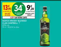 Intermarché Clan campbell scotch whisky blended offre