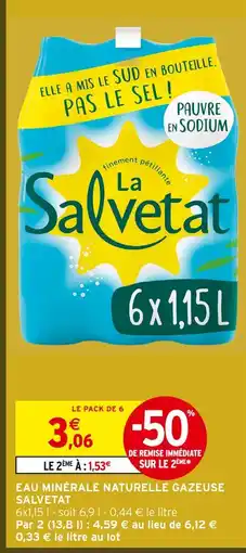 Intermarché La salvetat eau minérale naturelle gazeuse offre