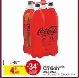 Intermarché Coca-cola boisson gazeuse sans sucres offre