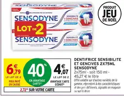 Intermarché Sensodyne dentifrice sensibilité et gencives 2x75ml offre