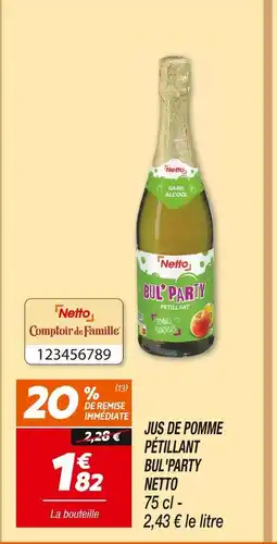 Netto Netto jus de pomme pétillant bul'party offre