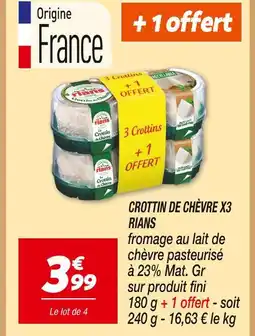 Netto Rians crottin de chèvre x3 offre