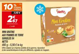 Netto Netto mini gratins pommes de terre surgelés x4 offre