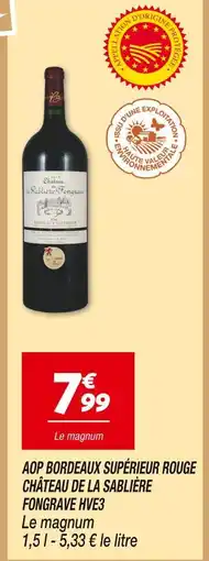 Netto Château de la sablière fongrave aop bordeaux supérieur rouge hve3 offre
