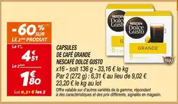 Netto Nescafé dolce gusto capsules de café grande offre