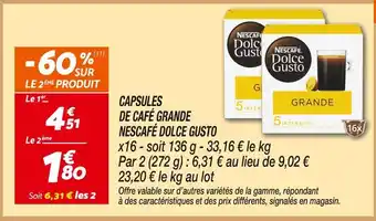 Netto Nescafé dolce gusto capsules de café grande offre
