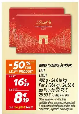Netto Lindt boite champs-élysées lait offre