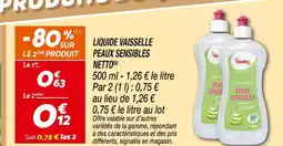Netto Netto liquide vaisselle peaux sensibles offre