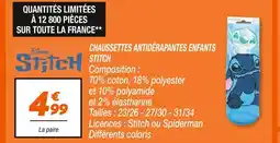 Netto Disney chaussettes antidérapantes enfants stitch offre