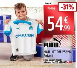 Intersport Puma - maillot om 25/26 enfant offre
