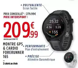 Intersport Garmin - montre gps & cardio forerunner 165 offre