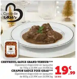 Super U Chevreuil sauce grand veneur offre