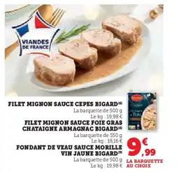 Super U BIGARD Filet mignon sauce cepes offre