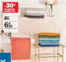 Carrefour La serviette 50 x 100 cm offre