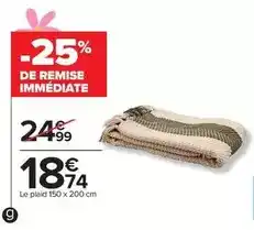 Carrefour Le plaid 150 x 200 cm offre